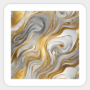 Gold and Silver Abstract Swirls Sticker